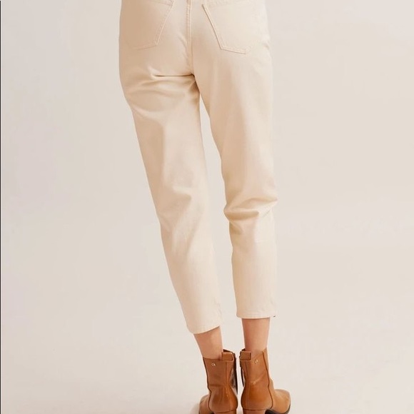 KOTN high waisted tapered white trouser, denim, women's 8 - Picture 2 of 6